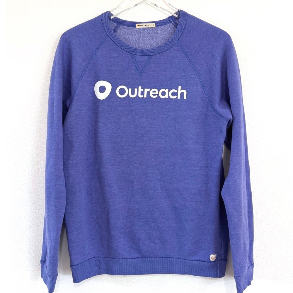 SALE! Marine Layer Outreach Sweatshirt Ultra Soft Blue Reglan Pullover‎